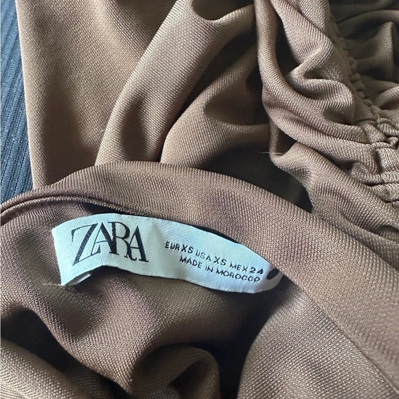 Zara Brown One Shoulder Dress XS - Picture 2 of 3